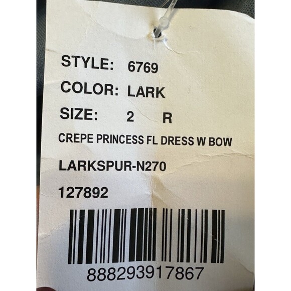 NWT AFTER SIX Size 2 Bowed One-Shoulder Crepe Trumpet Gown In Larkspur Blue - Picture 13 of 13